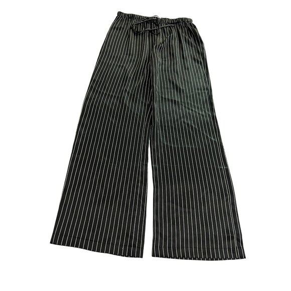 Reformation Pinstripe Wide Leg Pants in Black White